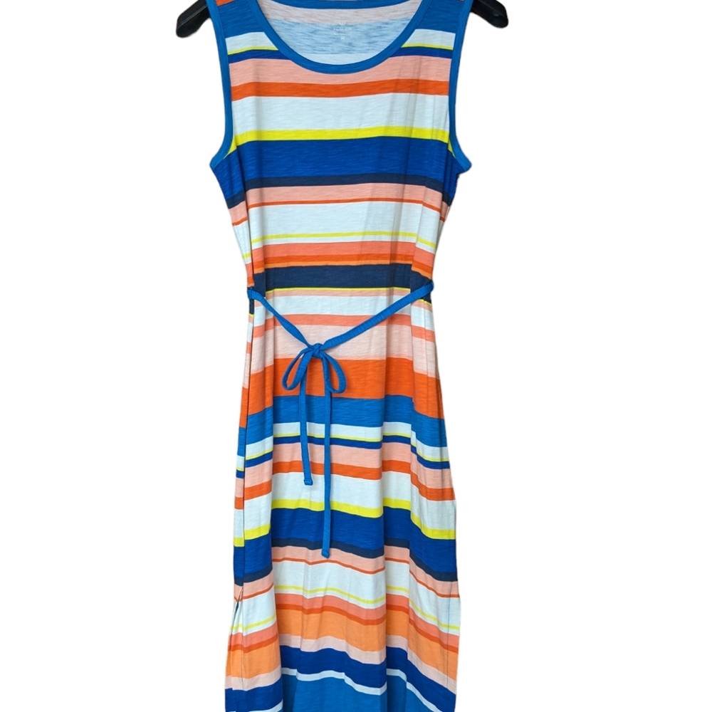 Talbots Belted Stripe Midi Dress Size Medium - Picture 6 of 9